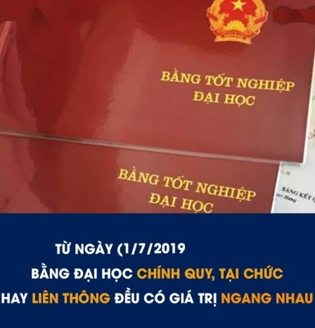 Không phân biệt bằng chính quy và tại chức là điểm mới của Luật Giáo dục Đại học sửa đổi Không phân biệt bằng chính quy và tại chức là điểm mới của Luật Giáo dục Đại học sửa đổi