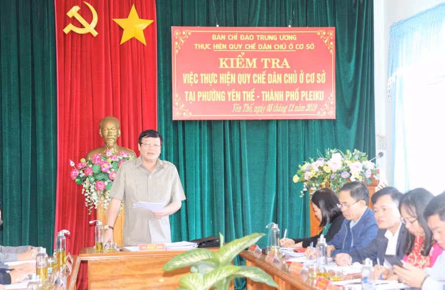 Đồng chí Hà Ngọc Anh phát biểu kết luận. Ảnh: Ngọc Hải