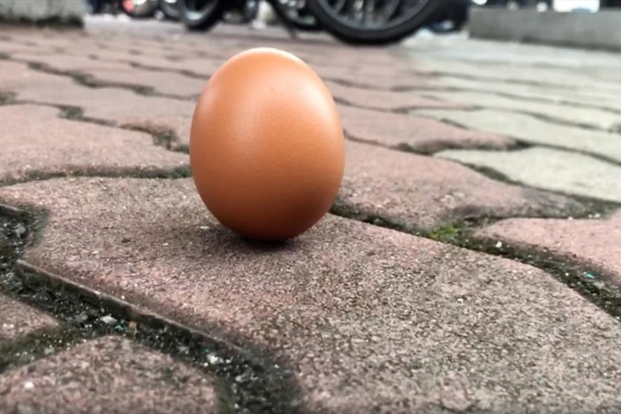 Người dân ở Malaysia và Indonesia dựng đứng quả trứng trên các bề mặt khác nhau trong ngày nhật thực hình khuyên xảy ra. Ảnh: Reuters