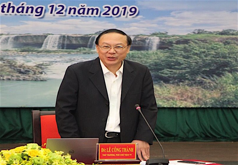 Thứ trưởng Bộ Tài nguyên và Môi trường Lê Công Thành phát biểu tại hội nghị toàn thể Ủy ban sông Mê Kông Việt Nam lần thứ hai. Ảnh: vnmc Thứ trưởng Bộ Tài nguyên và Môi trường Lê Công Thành phát biểu tại hội nghị toàn thể Ủy ban sông Mê Kông Việt Nam lần thứ hai. Ảnh: vnmc