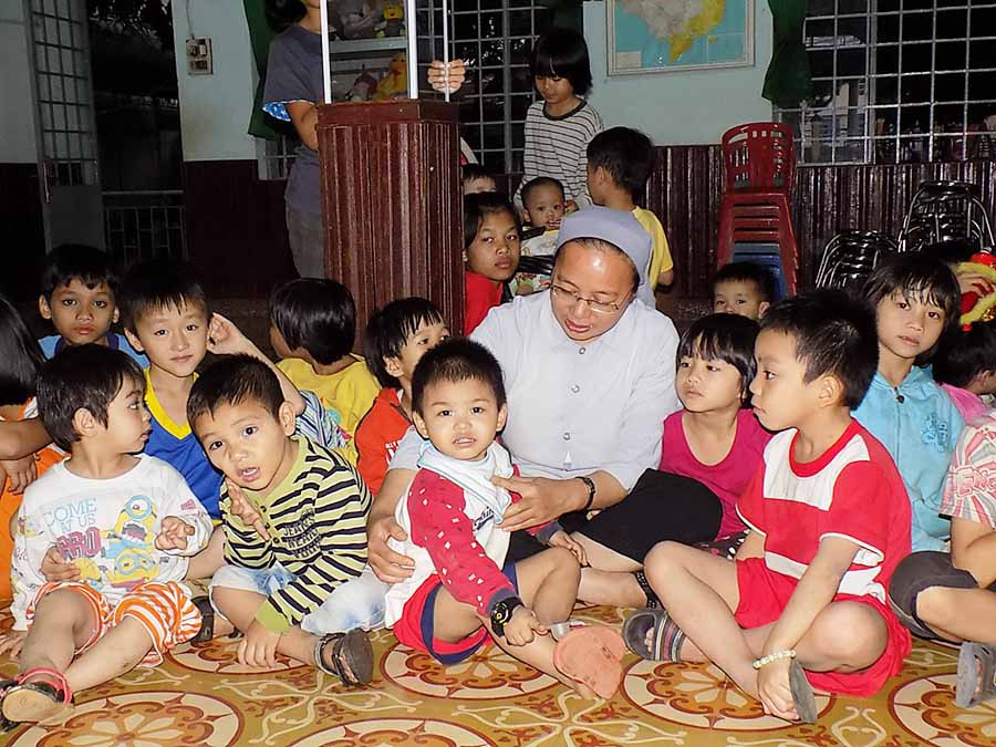 Tại cơ sở từ thiện Nhà trẻ mồ côi Sao Mai. Ảnh: T.N Tại cơ sở từ thiện Nhà trẻ mồ côi Sao Mai. Ảnh: T.N