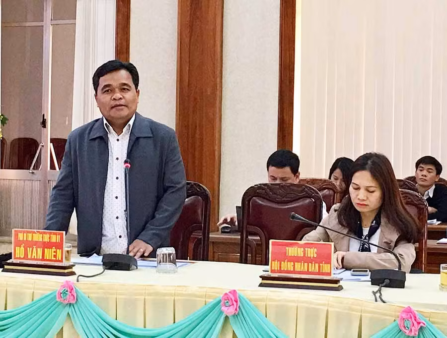  Phó Bí thư Thường trực Tỉnh ủy Hồ Văn Niên phát biểu chỉ đạo tại hội nghị. Ảnh: H.D