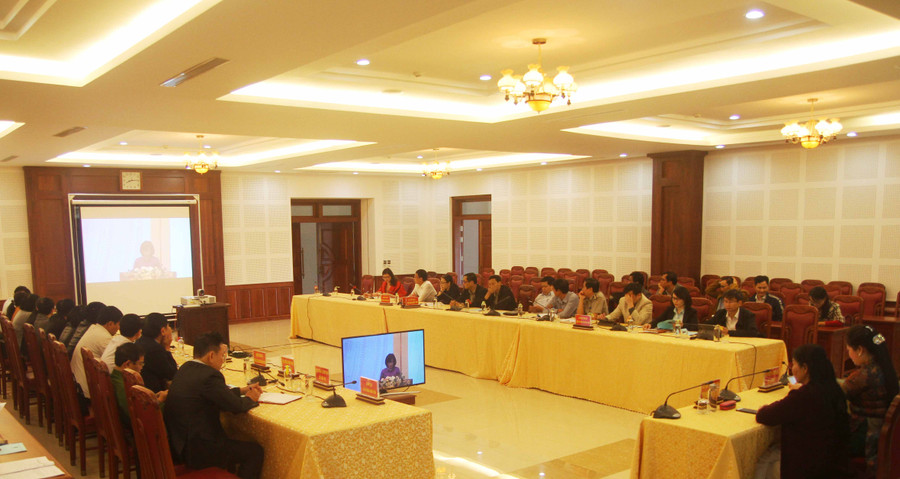 Các đại biểu tại Gia Lai tham dự Hội nghị trực tuyến. Ảnh: Văn Ngọc