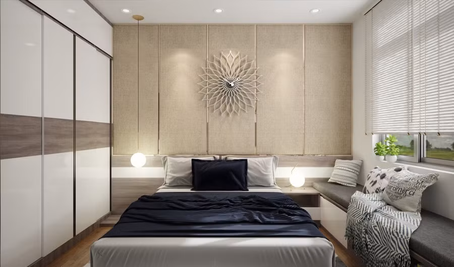 Tủ quần áo âm tường là cách làm khá hiệu quả dành cho những căn phòng có diện tích nhỏ.