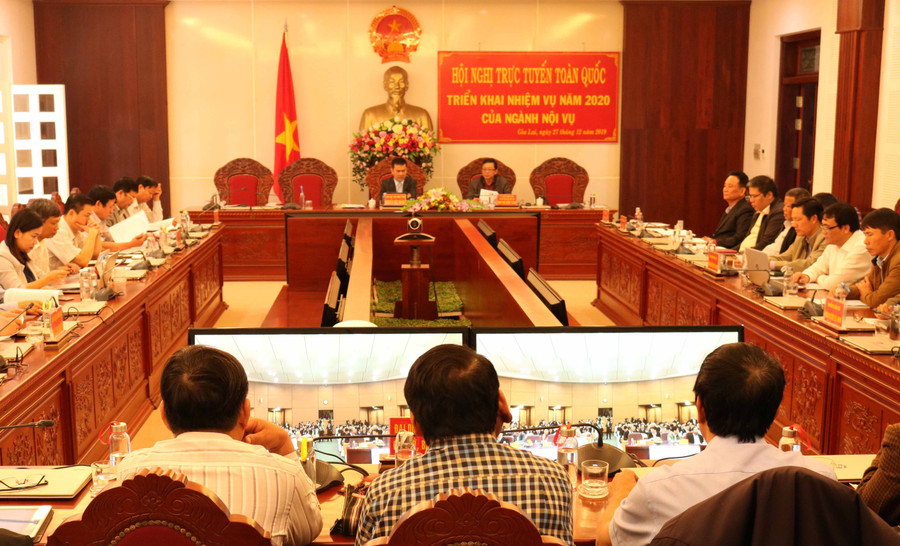 Quang cảnh hội nghị tại điểm cầu Gia Lai. Ảnh: Ngọc Sang Quang cảnh hội nghị tại điểm cầu Gia Lai. Ảnh: Ngọc Sang