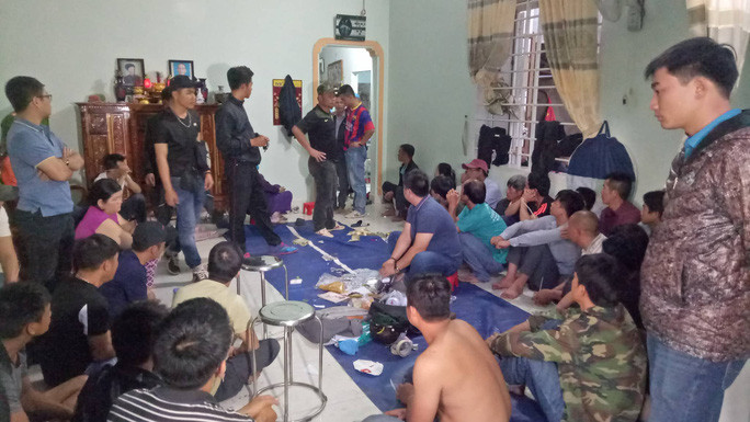 Hiện trường khi lực lượng công an có mặt