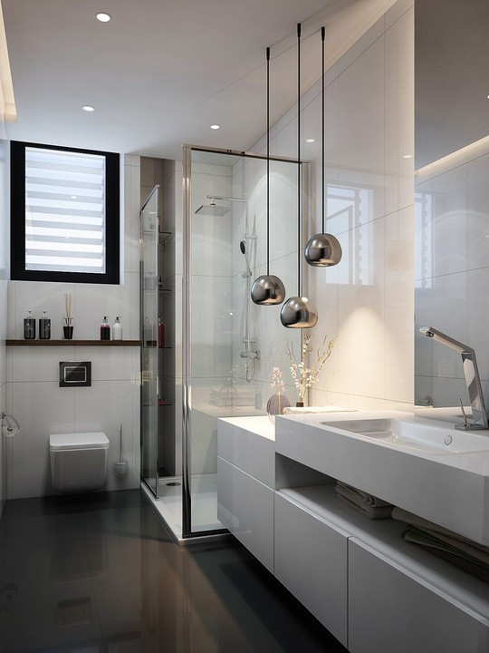  Phòng tắm chính hiện đại, sang trọng góp phần thể hiện gu thẩm mỹ tinh tế của gia chủ.