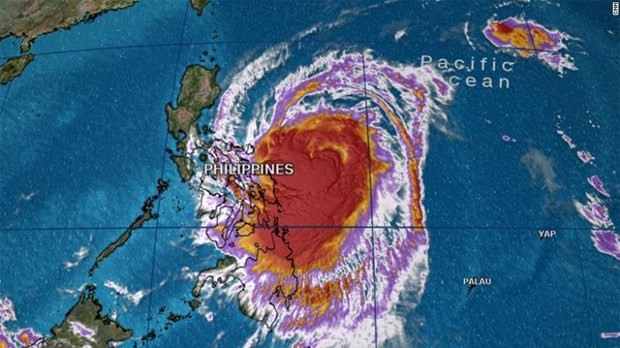 Bão Kamuri nhìn từ vệ tinh. (Nguồn: CNN) Bão Kamuri nhìn từ vệ tinh. (Nguồn: CNN)