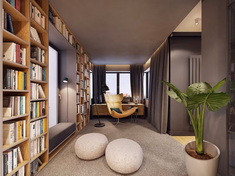 Ngoài ra, còn có rất nhiều góc phục vụ cho việc đọc khác được bố trí rải rác khắp nơi trong nhà.