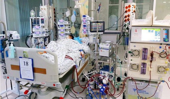 Bác sĩ thực hiện phương pháp ECMO kết hợp với lọc máu, đặt máy tạo nhịp, máy thở,... để cứu sống bệnh nhân.