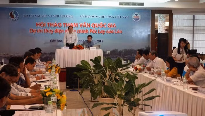Hội thảo tham vấn quốc gia dự án thủy điện dòng chính Pắc Lay của Lào do Bộ Tài nguyên và Môi trường và Ủy ban Mê Công tổ chức vào tháng 1-2019 tại TP. Cần Thơ.