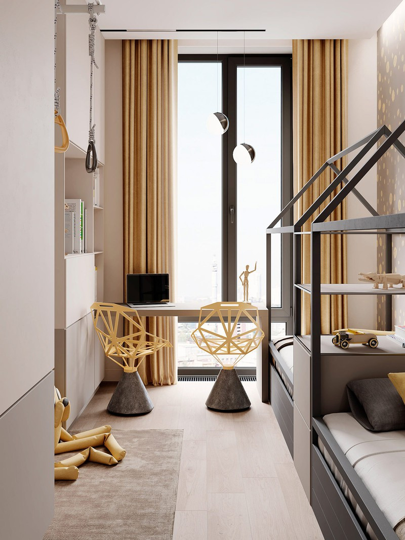 Rèm cửa màu vàng, ghế màu vàng, và phụ kiện phòng trẻ em cùng màu… tất cả kết hợp với nhau để tạo ra một nơi ấm áp và vui tươi. Rèm cửa màu vàng, ghế màu vàng, và phụ kiện phòng trẻ em cùng màu… tất cả kết hợp với nhau để tạo ra một nơi ấm áp và vui tươi.