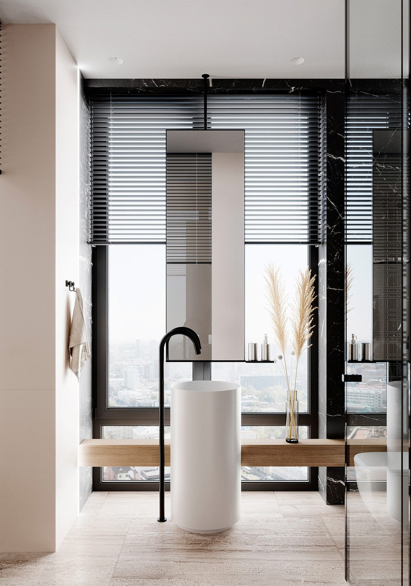 Bồn rửa tay hình ống độc đáo, lấy nước thông qua vòi rửa ống. Bồn rửa tay hình ống độc đáo, lấy nước thông qua vòi rửa ống.