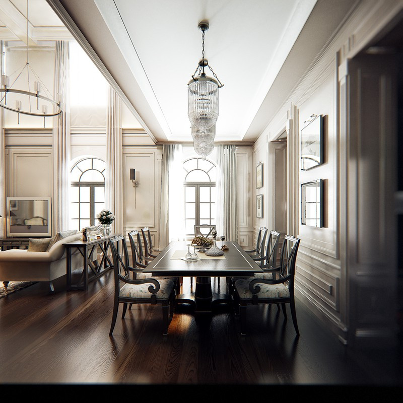  Những ô cửa sổ mái vòm cùng những đường gờ, chỉ chạy dọc theo chân tường góp phần khẳng định giá trị cho căn hộ mang phong cách Pháp.