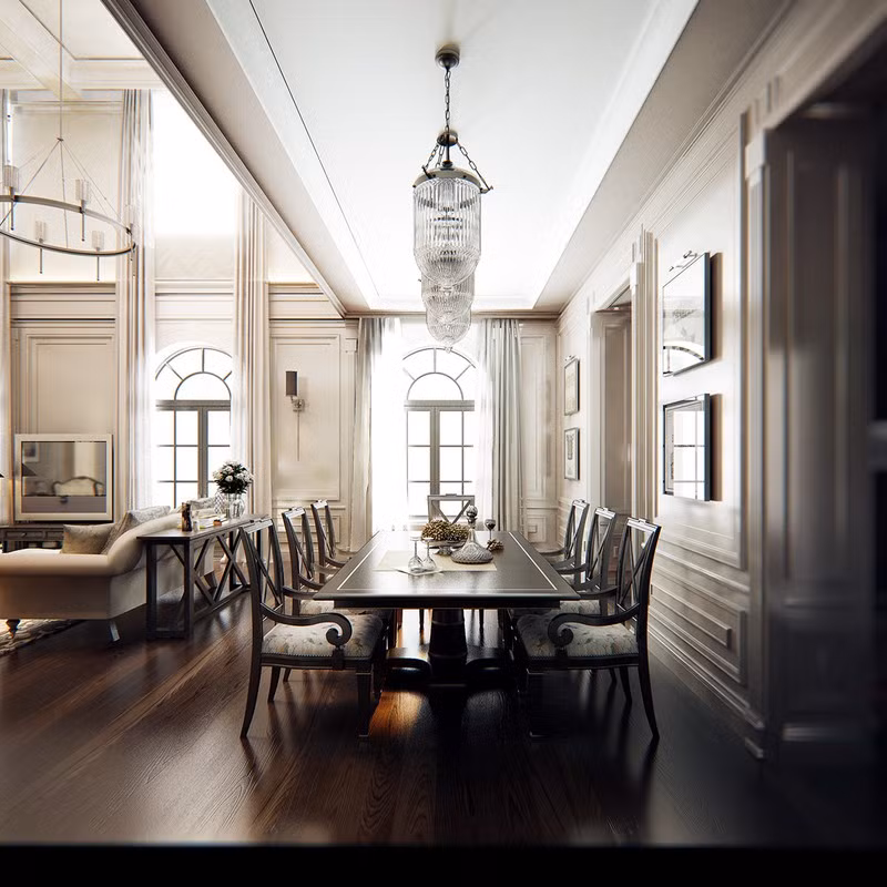  Những ô cửa sổ mái vòm cùng những đường gờ, chỉ chạy dọc theo chân tường góp phần khẳng định giá trị cho căn hộ mang phong cách Pháp.