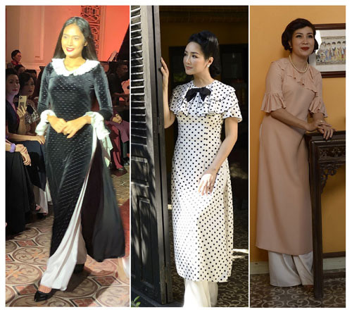 Những mẫu áo dài kiểu Lemur của nhà thiết kế Sĩ Hoàng. Ảnh: BẢO MINH - THÙY TRANG Những mẫu áo dài kiểu Lemur của nhà thiết kế Sĩ Hoàng. Ảnh: BẢO MINH - THÙY TRANG