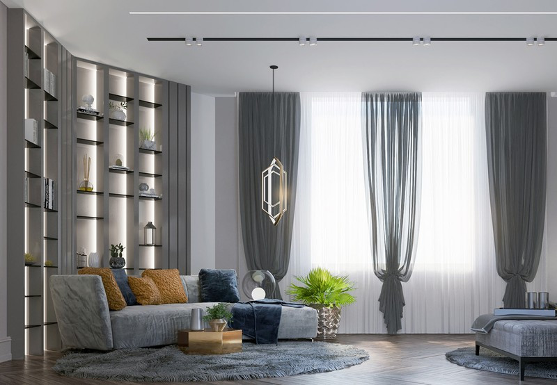 Một chiếc ghế sofa rộng, đặt cuối phòng để chủ nhà có thể đọc sách, trò chuyện hoặc đón tiếp bạn bè thân thiết ngay trong phòng ngủ.