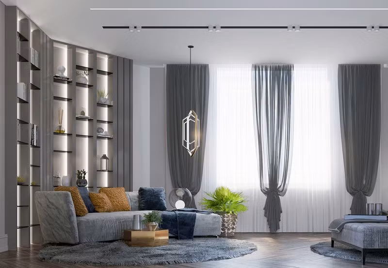 Một chiếc ghế sofa rộng, đặt cuối phòng để chủ nhà có thể đọc sách, trò chuyện hoặc đón tiếp bạn bè thân thiết ngay trong phòng ngủ.