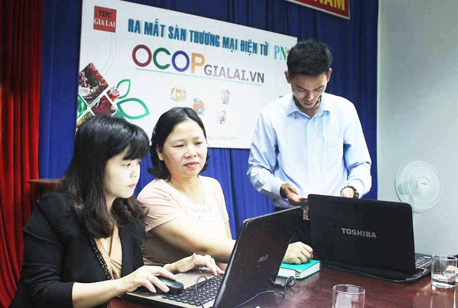  Sàn thương mại điện tử OCOP Gia Lai đi vào hoạt động sẽ giúp các đơn vị sản xuất kinh doanh quảng bá, giới thiệu rộng rãi sản phẩm của mình. Ảnh: V.T