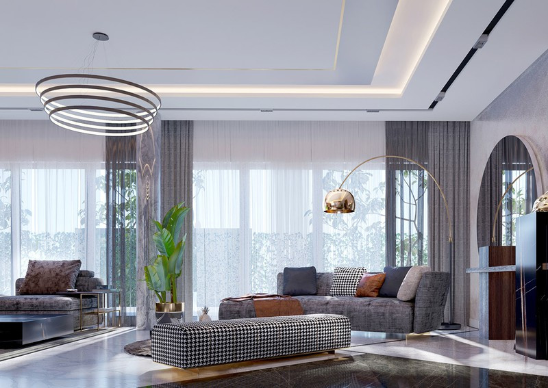  Rèm cửa mỏng nhẹ tăng thêm nét nữ tính cho căn phòng khách.