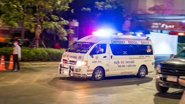Xe cứu thương tại hiện trường. (Nguồn: Teller Report)