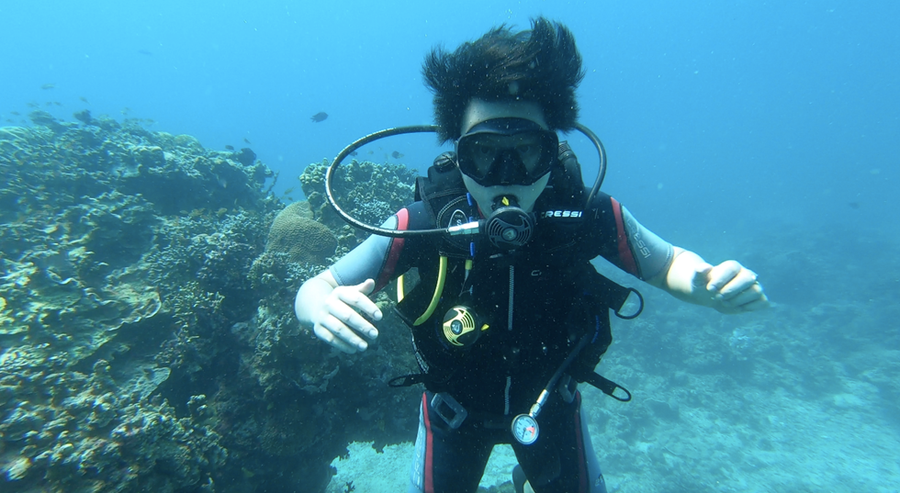 Tuy nhiên, để có thể lặn được bình hơi, du khách phải trải qua quá trình huấn luyện mới được lặn tự do với người hướng dẫn