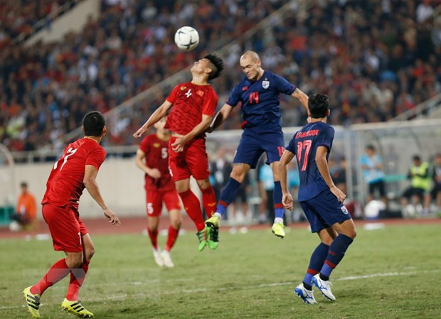  Đội tuyển Việt Nam hòa 0-0 trong trận đấu với Thái Lan trên sân vận động Mỹ Đình, tối 19/11. (Ảnh: Trọng Đạt/TTXVN)