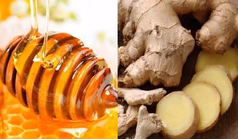Mật ong, gừng cũng được coi là bài thuốc dân gian trị ho.