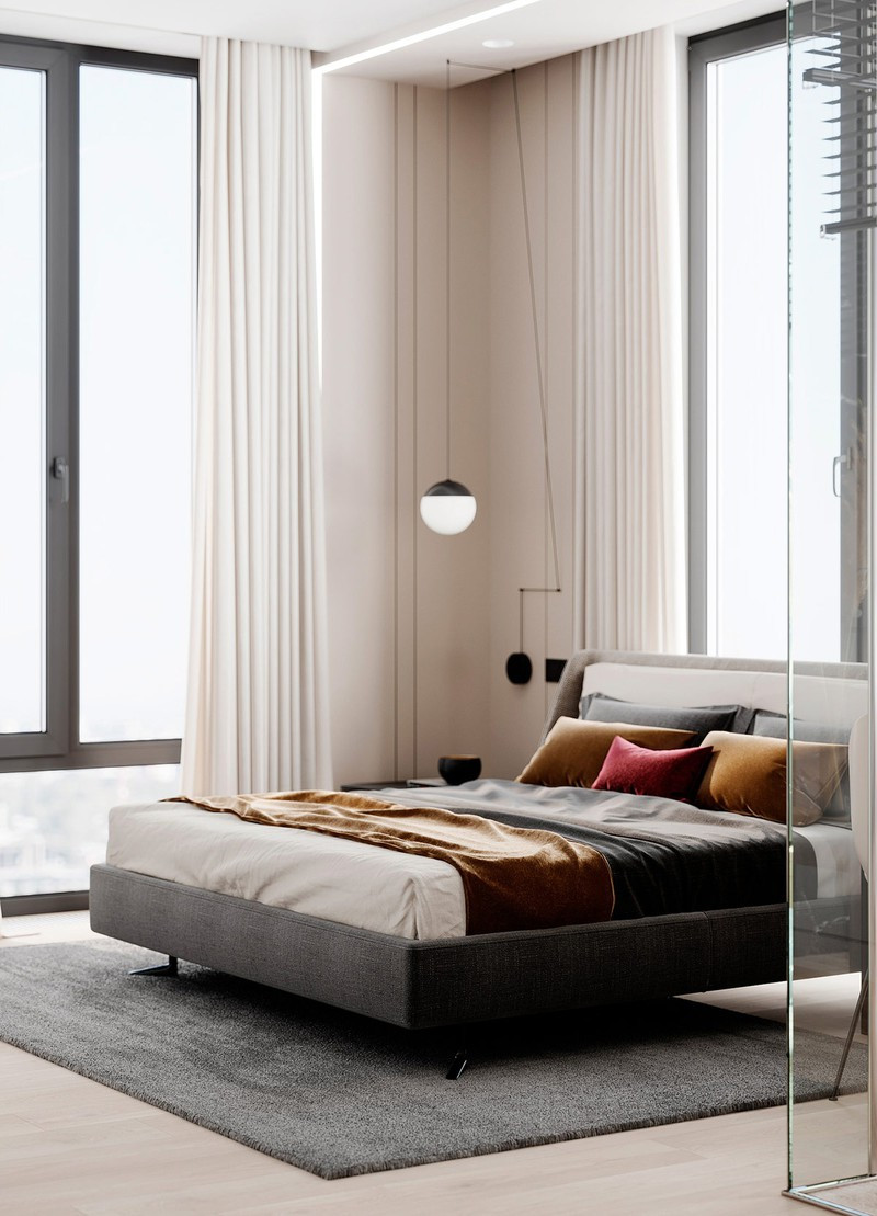 Đệm và gối đầy màu sắc, tạo điểm nhấn cho căn phòng màu sắc trung tính. Đệm và gối đầy màu sắc, tạo điểm nhấn cho căn phòng màu sắc trung tính.