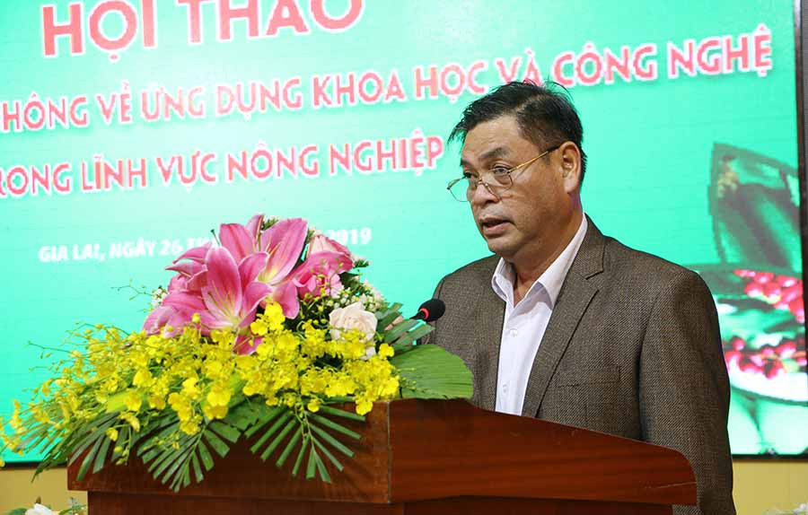 Ông Kpă Thuyên-Phó Chủ tịch UBND tỉnh phát biểu đánh giá tại hội thảo