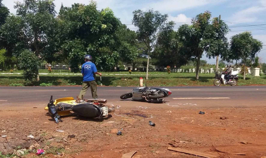 Hiện trường vụ tai nạn. Ảnh: Hà Phương