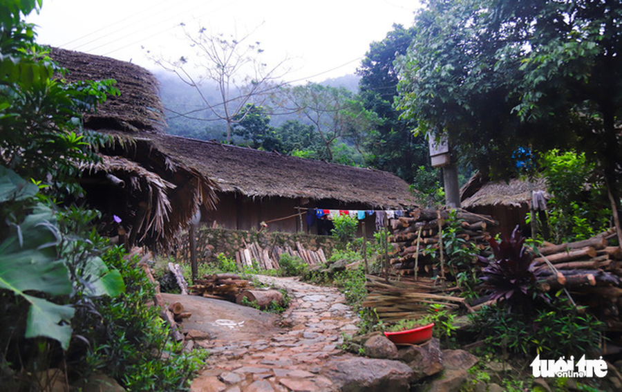  Những bản người Mường, Tày, Thái, Dao ở ven hồ còn giữ được những nếp nhà sàn cổ truyền thống - Ảnh: DANH TRỌNG