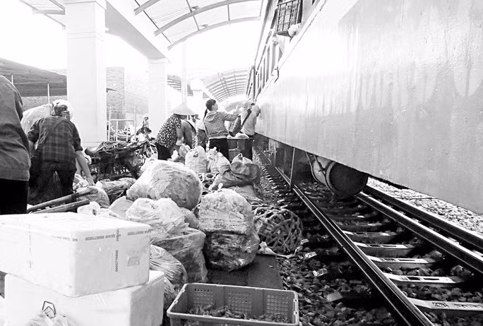  Dự án đường sắt Yên Viên (Hà Nội) - Phả Lại - Hạ Long - Cái Lân (Quảng Ninh) trì trệ, đội vốn, nhiều điểm biến thành nơi họp chợ. Ảnh: TRỌNG ĐỨC