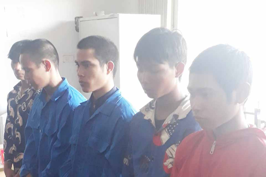 Các bị cáo tại phiên tòa. Ảnh: Quang Lê Các bị cáo tại phiên tòa. Ảnh: Quang Lê