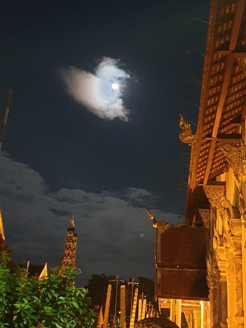 Một phần Wat Chedi Luang về đêm.