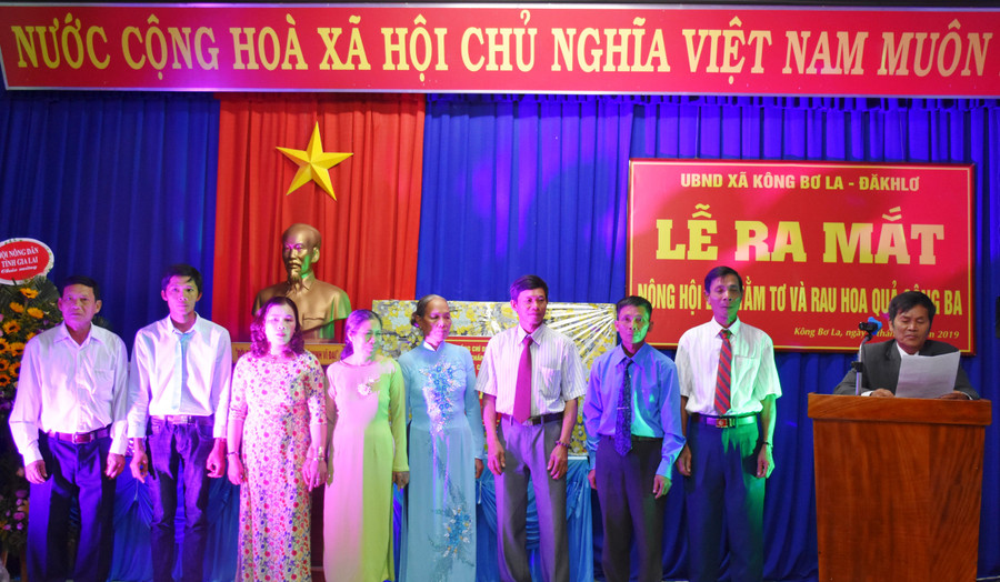 Thành viên Ban chủ nhiệm Nông hội dâu, tằm tơ và rau, hoa quả Sông Ba. Ảnh: Trần Dung