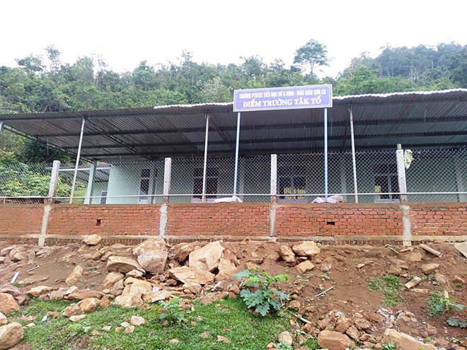 Điểm trường tại xã Trà Giang, nơi cô giáo Cư vận động kinh phí xây dựng