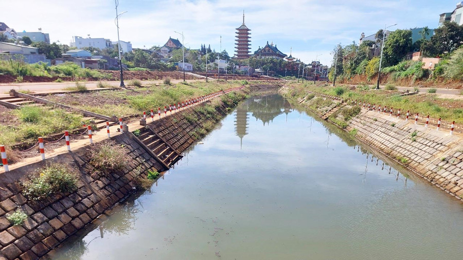 Suối Hội Phú, TP. Pleiku sau khi đã được thi công. Ảnh: Lê Anh