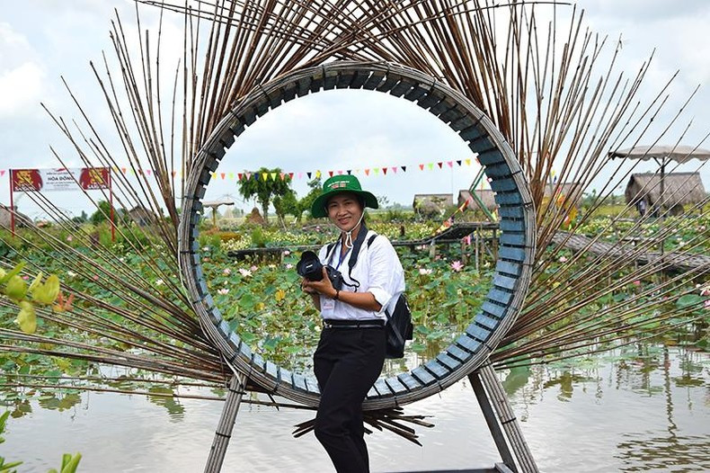 Điểm tham quan Du lịch sinh thái Hòa Đồng thu hút du khách tìm đến tham quan. Ảnh: Hữu Nghĩa