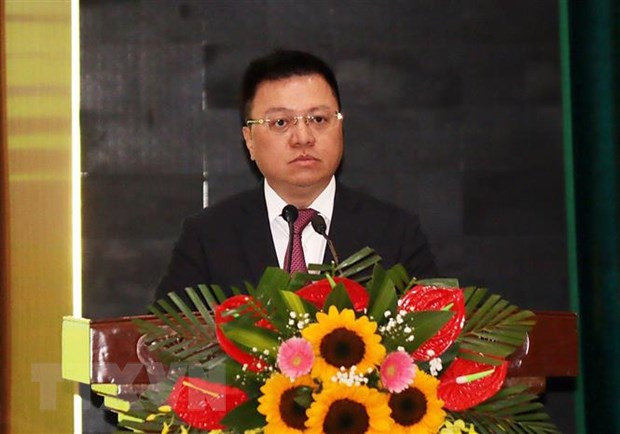 Ông Lê Quốc Minh, Ủy viên Trung ương Đảng, Chủ tịch Hội Nhà báo Việt Nam, Tổng Biên tập báo Nhân dân phát biểu. (Ảnh: Minh Huệ/TTXVN)