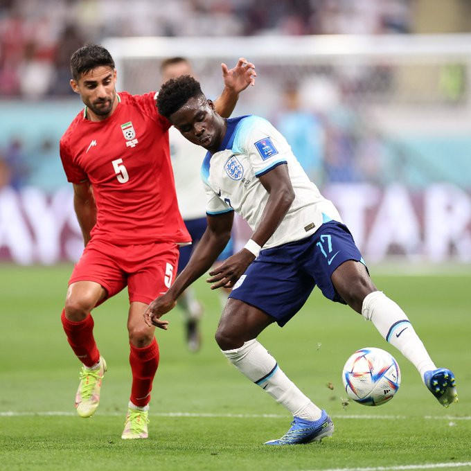 Saka (phải) đã lập cú đúp cho đội tuyển Anh Ảnh: FIFA Saka (phải) đã lập cú đúp cho đội tuyển Anh Ảnh: FIFA