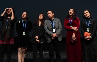 Đạo diễn Lương Đình Dũng tại Liên hoan phim Tallinn Black Nights. Ảnh: Nhân vật cung cấp