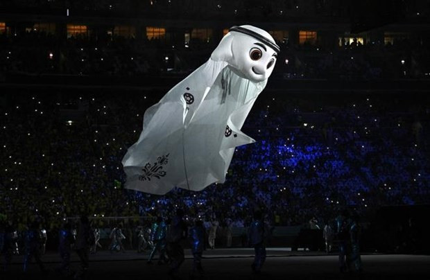 Qatar giới thiệu linh vật La'eeb của World Cup 2022. Nguồn: Getty Images Qatar giới thiệu linh vật La'eeb của World Cup 2022. Nguồn: Getty Images