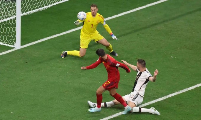 Morata đã mở tỷ số cho Tây Ban Nha khi vừa được tung vào sân. Ảnh: FIFA Morata đã mở tỷ số cho Tây Ban Nha khi vừa được tung vào sân. Ảnh: FIFA