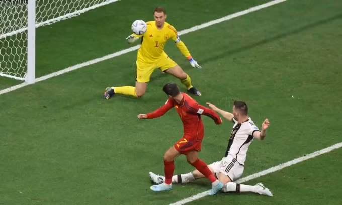 Morata đã mở tỷ số cho Tây Ban Nha khi vừa được tung vào sân. Ảnh: FIFA