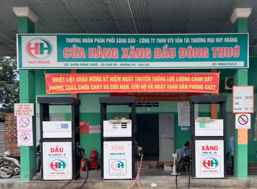 Cửa hàng xăng dầu của Công ty TNHH một thành viên Thanh Chức Gia Lai bị xử phạt 25 triệu đồng. Ảnh cơ quan chức năng cung cấp