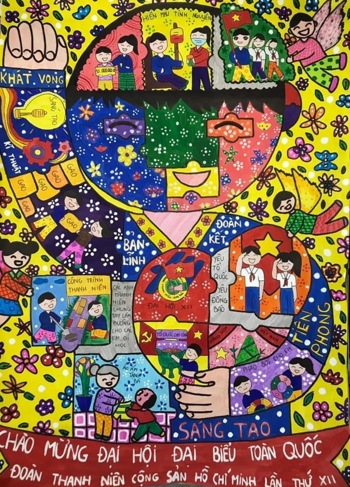 Tác phẩm đoạt giải đặc biệt của em Bùi Thị Thúy Xoan (lớp 9A, Trường THCS Lý Tự Trọng, H.Đô Lương, Nghệ An). Ảnh: BTC