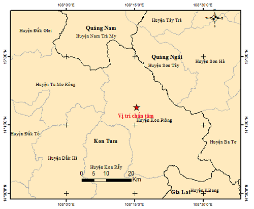 Vị trí tâm chấn.