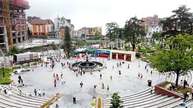 Công viên trung tâm tại thị trấn Tam Đảo. (Nguồn: TTXVN)