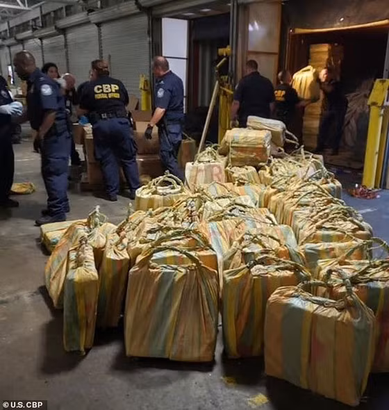 Giới chức Mỹ thu giữ 19.930 kg (22 tấn) cocaine từ 3 tàu chở hàng thương mại vào năm 2019